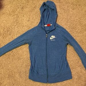Blue Nike zip up hoodie
